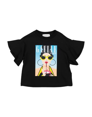 Gaelle Paris Babies' Gaëlle Paris Toddler Girl T-shirt Black Size 6 Cotton, Elastane
