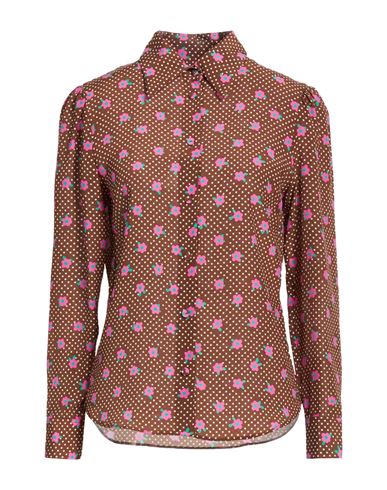 Paul & Joe Woman Shirt Brown Size 3 Silk