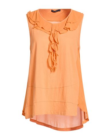 High Use Woman Top Orange Size L Cotton, Linen, Viscose