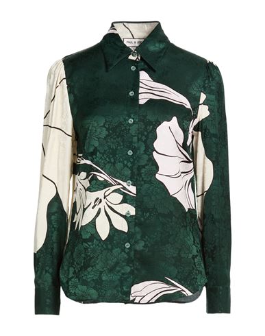 Paul & Joe Woman Shirt Black Size 3 Viscose In Green
