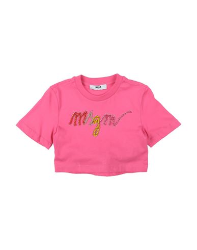 Msgm Babies'  Toddler Girl T-shirt Fuchsia Size 4 Cotton In Pink