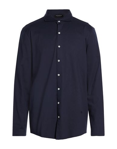 Dondup Man Shirt Midnight Blue Size Xxl Cotton