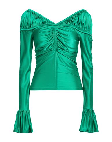 Rabanne Woman Top Emerald Green Size 8 Viscose, Elastane
