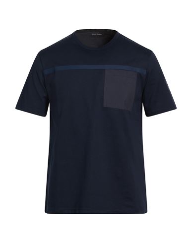 Herno Laminar Man T-shirt Midnight Blue Size 46 Cotton