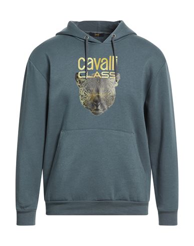 Cavalli Class Man Sweatshirt Grey Size M Polyester, Cotton In Green