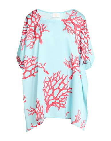 Gai Mattiolo Woman Top Turquoise Size 12 Viscose, Polyester In Blue