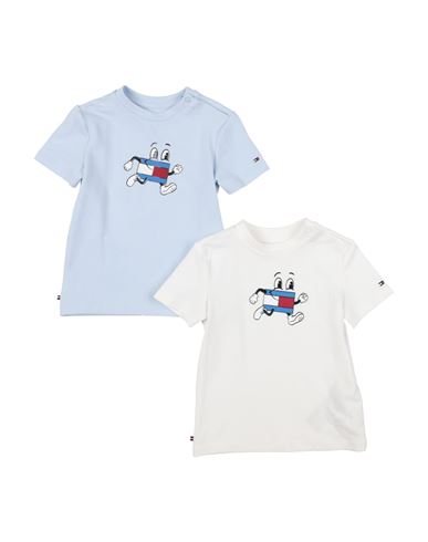 Tommy Hilfiger Kids'  Man T-shirt Sky Blue Size 12 Cotton, Elastane