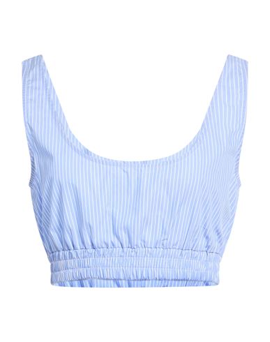 Modes Woman Top Azure Size L Cotton In Blue