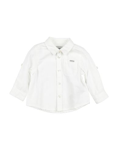 Guess Babies'  Newborn Boy Shirt White Size 3 Cotton, Linen