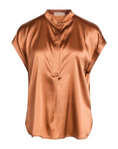 Purotatto Woman Top Rust Size 8 Silk, Elastane In Brown