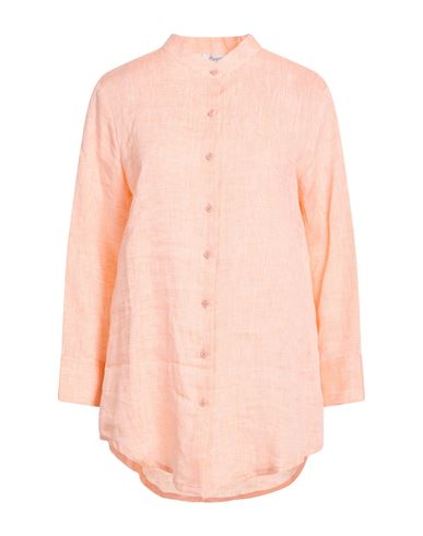 Hopper Woman Shirt Apricot Size 10 Linen In Orange