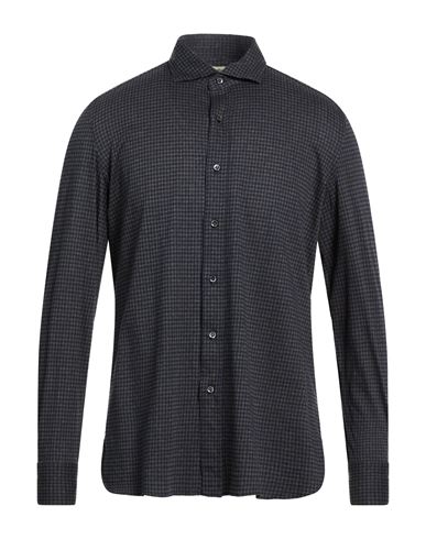 Luigi Borrelli Napoli Man Shirt Grey Size L Cotton In Gray
