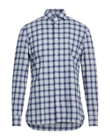 Luigi Borrelli Napoli Man Shirt Light Grey Size 15 ¾ Cotton In Blue