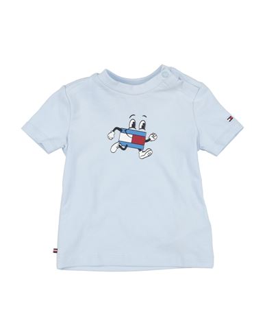 Tommy Hilfiger Newborn Boy T-shirt Sky Blue Size 3 Cotton, Elastane In Blue