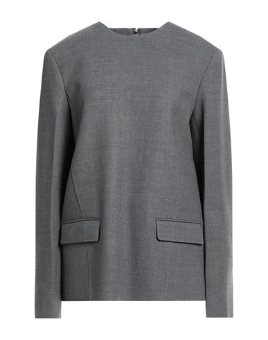 Totême Toteme Woman Top Grey Size 8 Recycled Polyester, Wool, Elastane In Gray