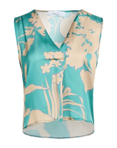 Kaos Woman Top Turquoise Size 8 Viscose In Blue