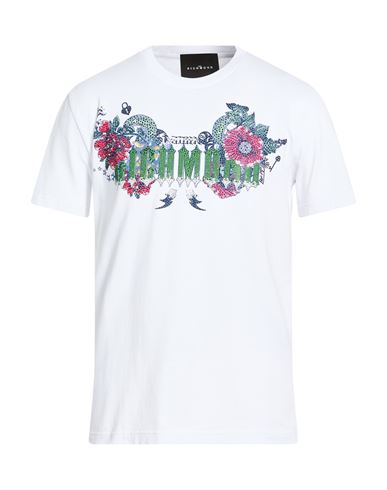 John Richmond Man T-shirt White Size L Cotton, Elastane
