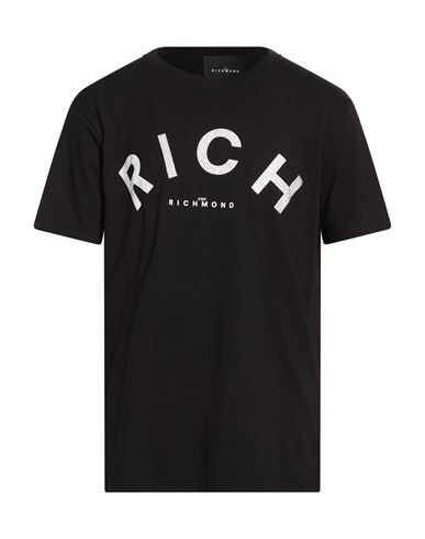 John Richmond Man T-shirt Black Size 3xl Cotton, Elastane