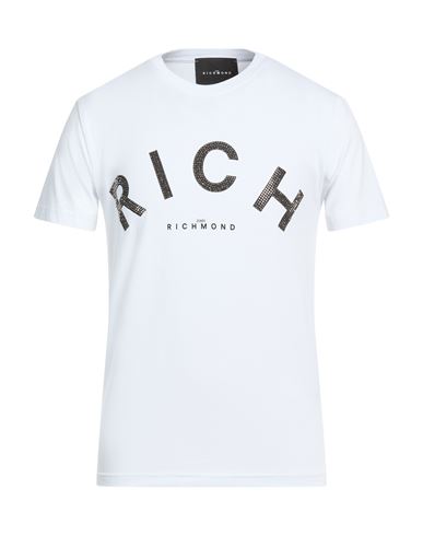 John Richmond Man T-shirt White Size 3xl Cotton, Elastane