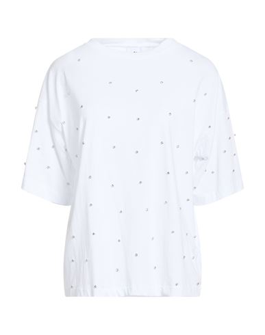 Alpha Studio Woman T-shirt White Size 14 Cotton, Elastane