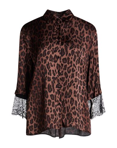 Vicolo Woman Shirt Brown Size M Viscose