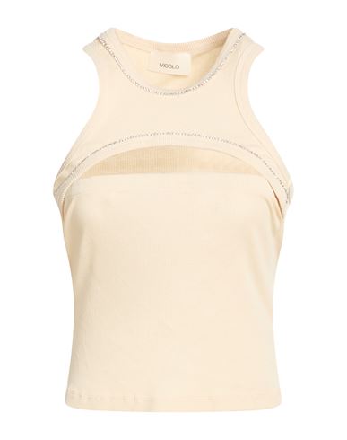 Vicolo Woman Tank Top Beige Size Onesize Cotton In Neutral