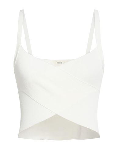 Suoli Woman Top Cream Size 8 Viscose, Polyamide In White