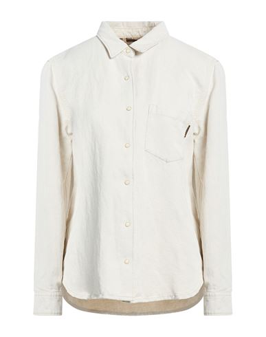 Moorer Woman Shirt Ivory Size 10 Cotton, Linen In White
