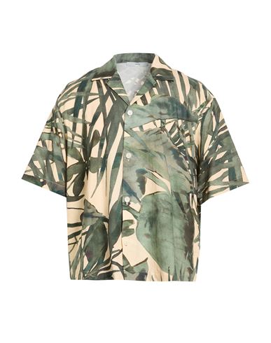 I'm Brian Man Shirt Military Green Size M Linen, Cotton