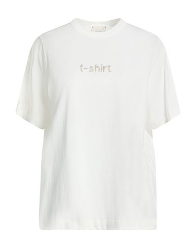 Alysi Crème Woman T-shirt White Size M Cotton