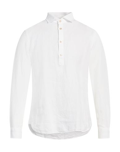 Boglioli Man Shirt White Size 17 ½ Linen