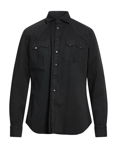 Agho Man Shirt Black Size 16 ½ Cotton, Elastane