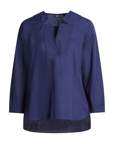 Emme By Marella Woman Top Navy Size 4 Cotton In Blue