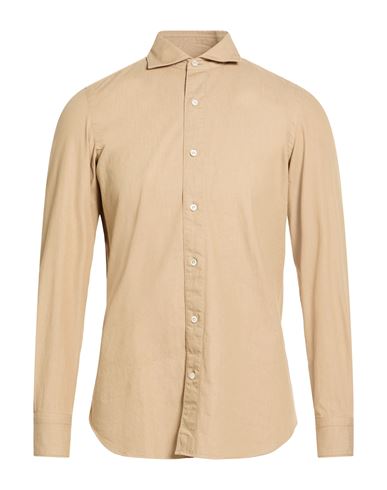 Finamore 1925 Man Shirt Sand Size 15 ¾ Cotton In Nude