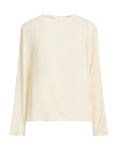 Ottod'ame Woman Top Cream Size 10 Acetate, Silk In White