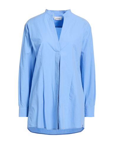 Ottod'ame Woman Top Azure Size 8 Cotton In Blue