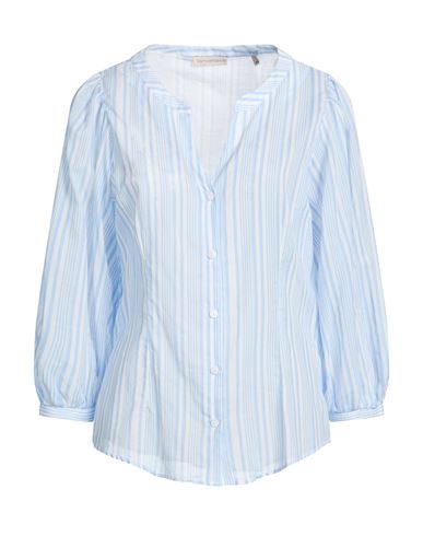 Camicettasnob Woman Shirt Azure Size 12 Cotton In Blue
