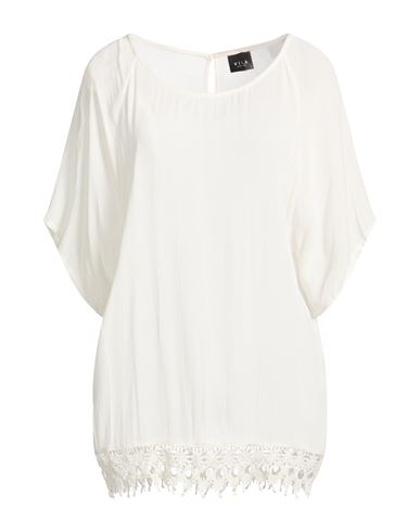 Vila Woman Top Cream Size M Viscose In White