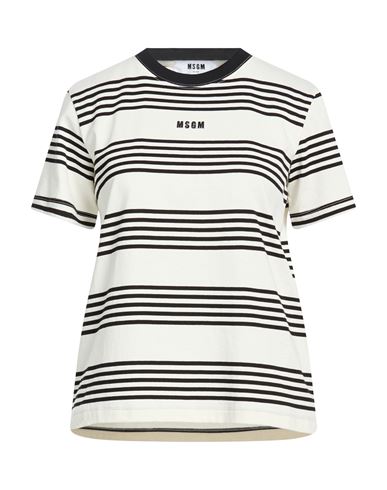 Msgm Woman T-shirt White Size Xl Cotton