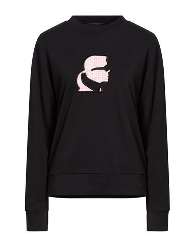 Karl Lagerfeld Woman Sweatshirt Black Size M Cotton, Polyester