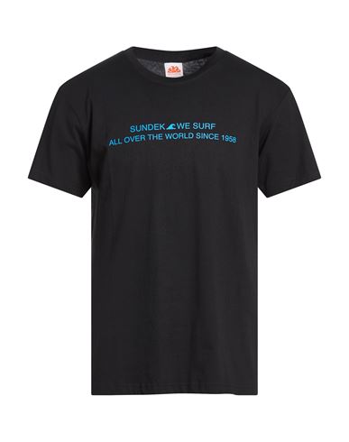 Sundek Man T-shirt Black Size Xxl Cotton
