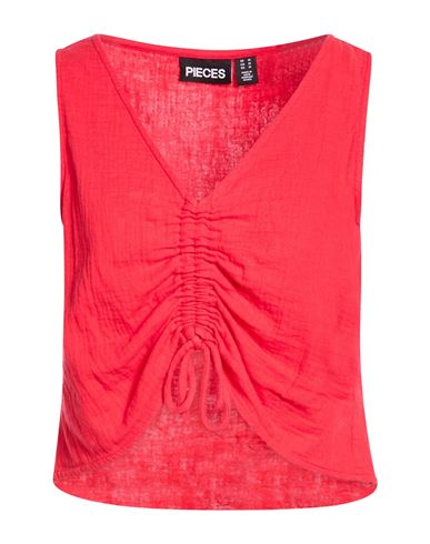 Pieces Woman Top Red Size L Organic Cotton