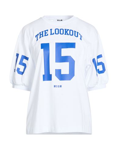 Msgm Woman T-shirt White Size Xl Cotton