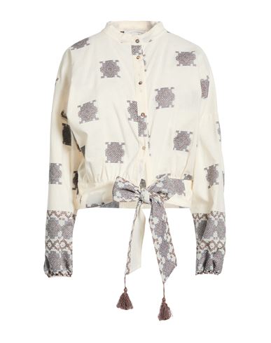 Souvenir Woman Shirt Ivory Size M Cotton, Viscose, Polyester In Multi