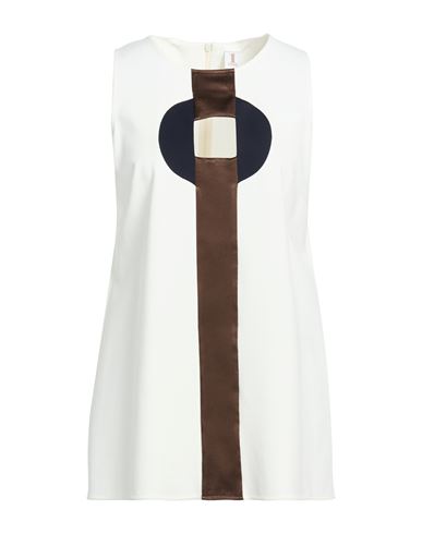 1-one Woman Top White Size 10 Viscose, Polyamide, Elastane