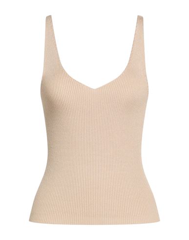 Vila Woman Top Beige Size L Ecovero Viscose, Nylon In Gray