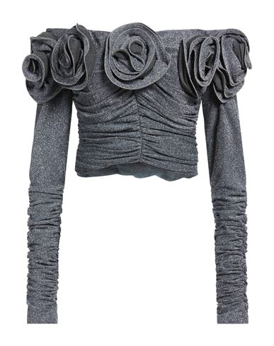 Babylon Woman Top Grey Size 8 Polyester, Viscose, Polyamide, Elastane In Black