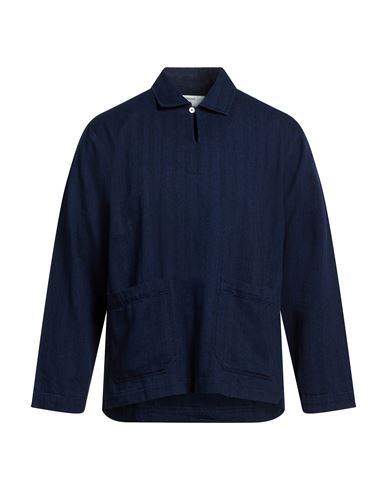 Universal Works Man Shirt Midnight Blue Size L Cotton, Recycled Cotton