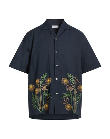 Universal Works Man Shirt Navy Size L Cotton In Blue