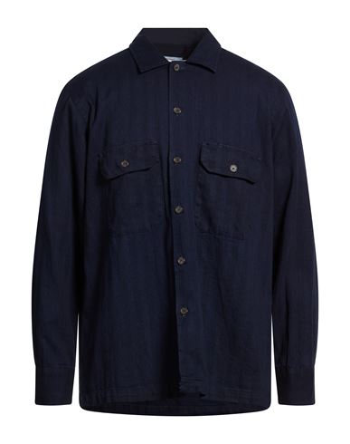 Universal Works Man Shirt Midnight Blue Size Xl Cotton, Recycled Cotton